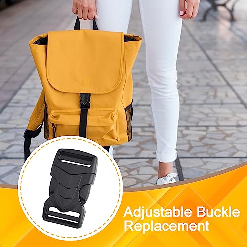 CooBigo 1 Inch 6 PCS Plastic Buckles for Strap, Nylon Webbing Backpack Buckle Clip, Side Release Clips Dog Collar, Camera Bag, Luggage Straps Replacement Dual Adjustable No Sewing - color: B: 1" Inner Diameter Black 6pcs