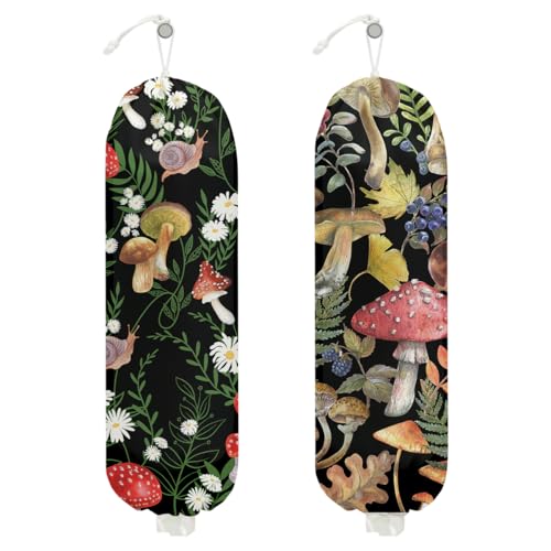 Mushroom Plastic Bag Holder, Wall Mount Grocery Bag Holder for Plastic Bags - color: multicolour 0287