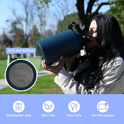 BJPKPK 128oz Insulated Water Bottle, 1 Gallon Water Jug, Stainless Steel - color: Gray, style: 128oz