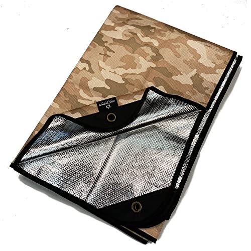 Arcturus All-Weather Outdoor Survival Blanket, Thermal Emergency Blanket, Reflective Heat Tarp with Grommets, Lightweight for Camping, Backpacking, Hiking & Emergency Car Kits, Desert Camo, 60x82in - color: Desert Camo