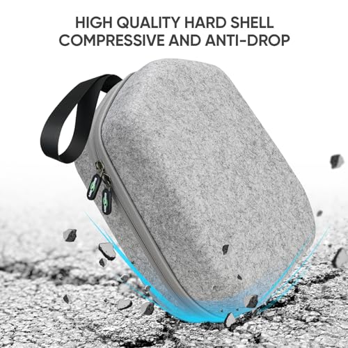 sarlar VR Carrying Case for Meta Quest 3S/3/2, Steam Fream, Original Strap | Odor-Free Felt Hard Shell for Quest and Apple Vision Pro, with Secure Straps and Lens Protector Cover - size: S/For Official Original & Elite Strap