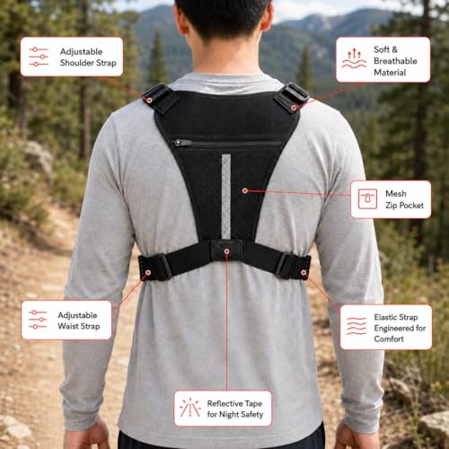 Tactical Chest Bag with MOLLE Pouches- Adjustable Outdoor Sport Chest Rig w/Holstert for Running, Hiking, Cycling & Training (Navy) - color: Navy
