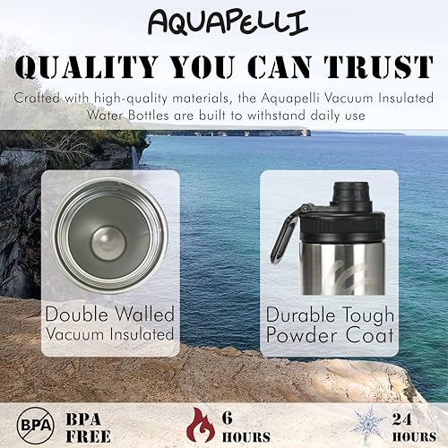 Vacuum Insulated Water Bottle, 18 Ounces, Stainless Steel - color: Stainless Steel