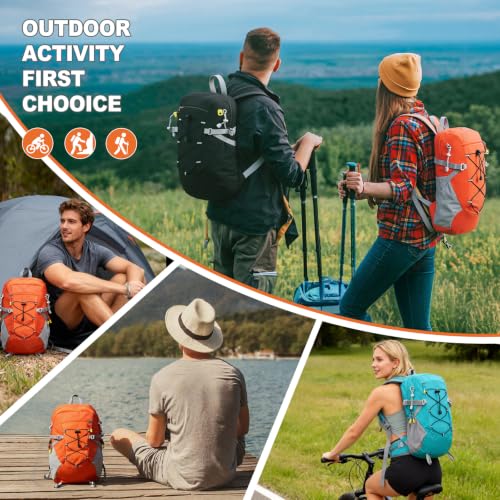 20L Hiking Backpack Lightweight Packable Daypack | Water-Repellent Nylon, Padded Straps, Dry-Wet Compartment, 2 Bottle Pockets, Reflective Strip, Hiking Camping Travel, Blue - color: Blue