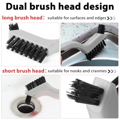 Reallnaive 50 Pcs Mini Wire Brush Set 7 Inch Stainless Steel Brass Nylon Bristles Small Wire Brushes for Rust Removal Paint Scrubbing Deep Cleaning(Nylon,Gray) - color: Gray