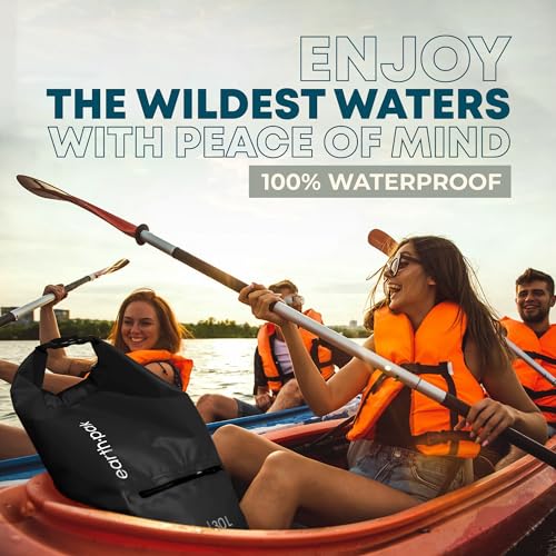Earth Pak Waterproof Dry Bag with Zippered Pocket - Waterproof Dry Bag Backpack Keeps Gear Dry - color: Black, size: 5L