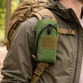 Tactical Shoulder Strap Bag Molle Pouches Compact Outdoor Organizer for Tools, Essentials, and EDC Gear, 6.5x5x4.5 Inches - color: Dark Green