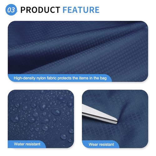 Hiking Backpack 20L Foldable Daypack for Men Women Nylon Blue | Packable Backpack for Men Women, Small Foldable Day Pack Waterproof for Travel Camping Mountaineering - color: Blue