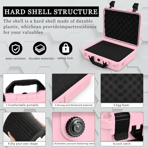 Relaxweex 11.3 x 8.7 x 4.2 Inch Hard Case, Grid Shell, Pink - color: Pink, size: 11.3 x 8.7 x 4.2 Inch, style: Grid Shell