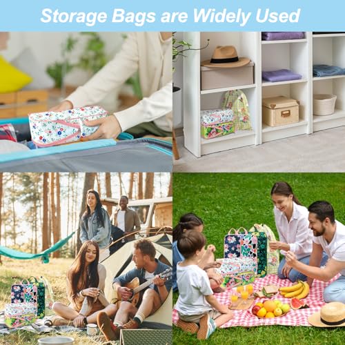 7 Piece Travel Compression Packing Cubes - Gingham Floral | Foldable Toiletry Kit, Efficient Suitcase Packing, Carry-On Compatible Travel Essentials with Lovely Flower Print, Green - color: Black-1