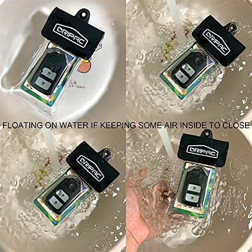 DRIPAC Waterproof Car Key FOB Case Bag Dry Holder Pouch For ID Badge Cash - color: Clear