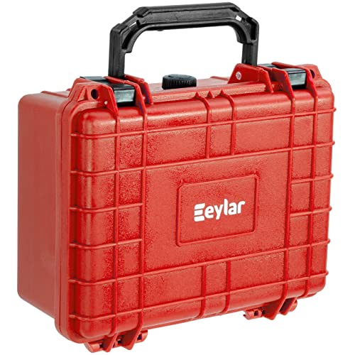 Eylar Protective Camera Hard Case Water & Shock Proof w/Foam, TSA Standards 9.12 inch 7.56 inch 4.37 inch (Red) - color: Red