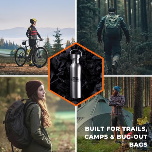 Tactiko Stainless Steel Wide Mouth Water Bottle | Single Wall Boil-Safe - color: Pink, size: 25 oz/750 ml