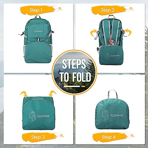 ZOMAKE Lightweight Packable Backpack 35L, Water Resistant Foldable Day Pack | Collapsible Hiking Backpacks, Compact Folding Daypack for Travel Camping, Everyday Carry, Multi-Pocket Layout(Army Green) - color: Army Green