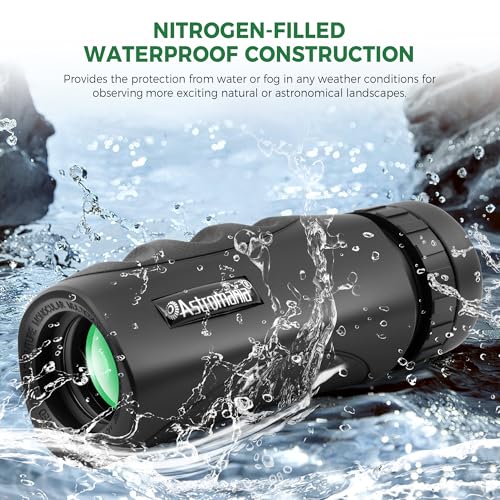 Astromania Monocular Telescope Waterproof Compact Monocular for Adults 8x25 | High Powered Monocular with Hand Strap, Multi-Coated Optics BAK7 Prism, Twist-Up Eyecup, Bird Watching Hunting Camping Hiking - size: 8x25
