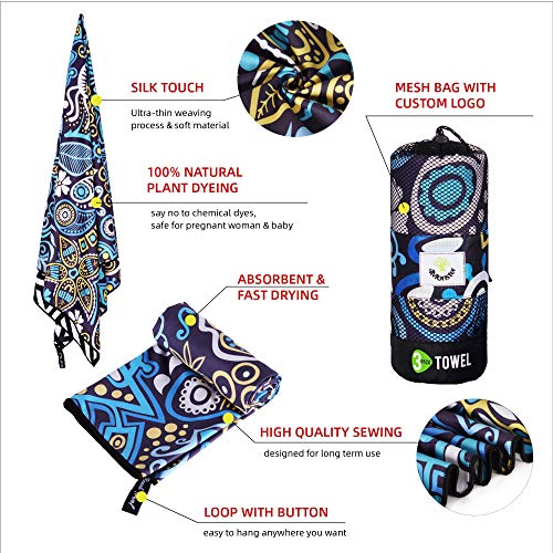 4Monster Camping Towels 3 Size at 1 Pack,Quick Dry Microfiber Towel,Beach Travel Towel Ultra Compact,Soft Gym Towel for Hiking Yoga Travel Sports Backpacking Trip and Pool - color: Yellew