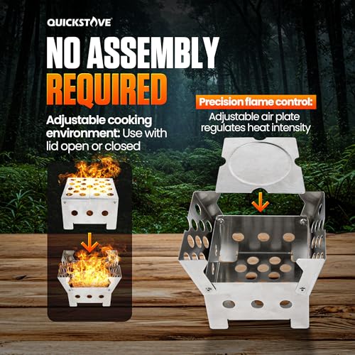 Portable Stove Kit with Camping Pot & 2 Fire Starters, Lightweight Stainless Steel Wood Burning Stove for Emergency Preparedness, Survival Supplies, Camping Gear & Outdoor Cooking - color: Stove, Camping Pot & 2 Firestarters