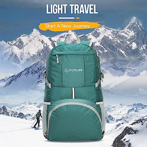 ZOMAKE Lightweight Packable Backpack 35L, Water Resistant Foldable Day Pack | Collapsible Hiking Backpacks, Compact Folding Daypack for Travel Camping, Everyday Carry, Multi-Pocket Layout(Army Green) - color: Army Green