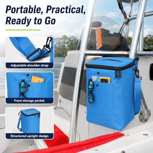 Boat Trash Can, Portable Boat Trash Bag, Reusable Garbage Bag, Easy to Install & Clean, 3.96 Gallons Multi-Purpose Boating Equipment Accessories - color: Blue