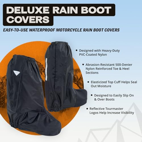 Tourmaster Deluxe Rain Motorcycle Boots Covers - size: Medium