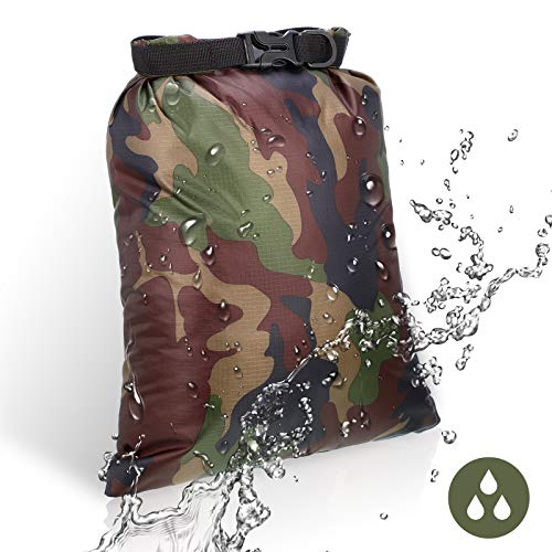 Shappy 6/12 Pcs Waterproof Dry Bags, Lightweight Outdoor Waterproof Dry Stuff Sacks 15/8/5/4/3/2 L and Long Adjustable Shoulder Strap for Kayaking Rafting Boating Hiking Camping - color: Camouflage Color