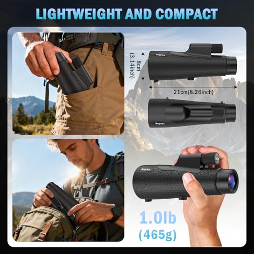 15x55 Monocular Telescope for Adults with Tripod and Phone Adapter - size: 15x55