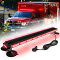42" 206 LED Rooftop Strobe Flashing Light Bar Double Side Emergency Hazard Warning Beacon Lights w/Magnetic Base for Safety Construction Vehicles Trucks Pickup Snowplow - color: #03 Red