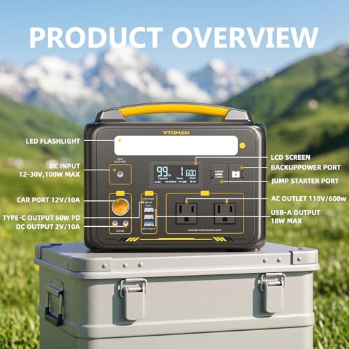 VTOMAN Jump 600X Portable Power Station 600W, 299Wh LiFePO4 Battery - style: Jump 600X