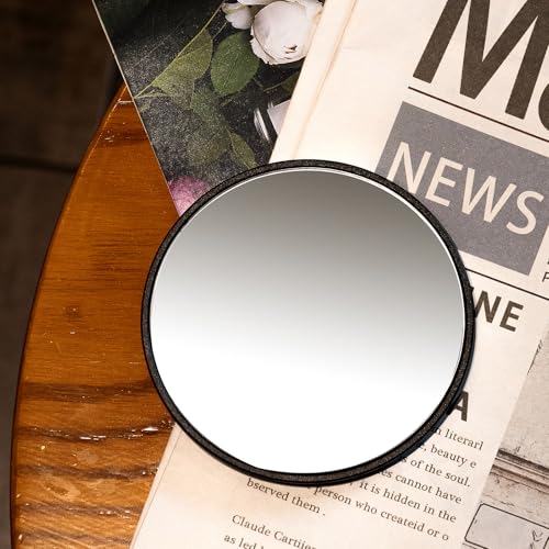 Retro metal compact travel mirror , compact mirror for wallets and pockets - color: Black