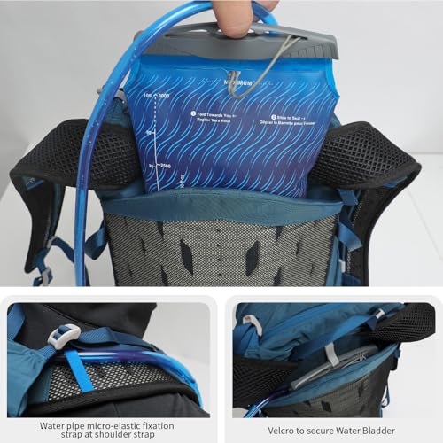 IX INOXTO Hiking Hydration Backpack with 2L/3L Water Bladder for Women and Men18L/25L Water Backpack for Hiking, Cycling, Climbing, Camping - style: Blue-3L Water Bladder