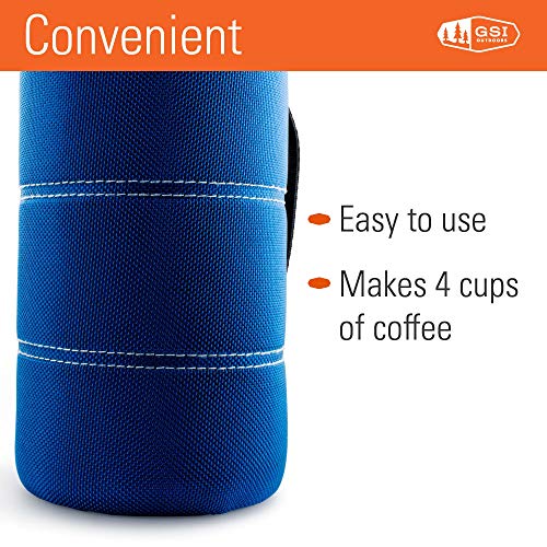 GSI Outdoors, 30 Fl Oz JavaPress, French Press Coffee Maker for Camping and Travel, Blue - color: Blue