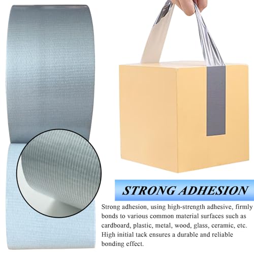 3pcs Duct Tape Heavy Duty for Ductwork Repair - 65 FT*2 Inch*190μm, 70Mesh | Carpet Tape, Duct Tape Bulk for Dryer Vent, HVAC, Indoor & Outdoor Hose Flex Sealing, Waterproof Sliver/Grey Strong Adhesive - size: 3 Rolls, 2" x 21 Yds