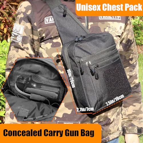 Shoulder holster bag for concealed carry of handguns Chest pack with Sling Ccw Sling Bag Tactical Crossbody Bag - color: Khaki
