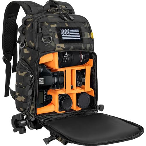 TORIBIO Camera Tactical Backpack Bag for DSLR/SLR/Mirrorless Photography - color: Camouflage, size: Without Rain Cover