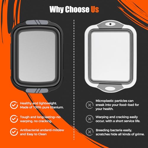 Collapsible BBQ Prep Tubs with Titanium Cutting Board, Large-Capacity（5.3Gal/20L）Barbecue Utensils, with Locking Lid, Strong Sealing and Leak-Proof Design. Suitable for Kitchen and Outdoor.
