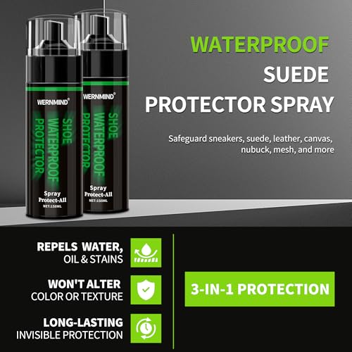 Suede Nubuck Boots Shoe Cleaner Kit Waterproof protecter Spray | Fabric Leather Boots Trainer Shoe Cleaning Kit Brush Towel - color: 4pcs Waterproof Protecter Spray