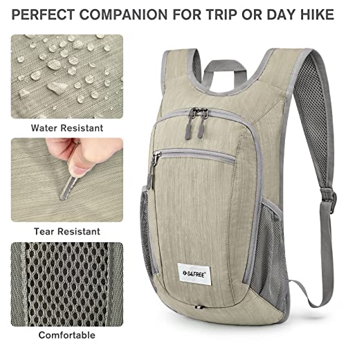 G4Free 10L/15L Hiking Backpack Lightweight Packable Hiking Daypack Small Travel Outdoor Foldable Shoulder Bag - color: Beige, size: 10L