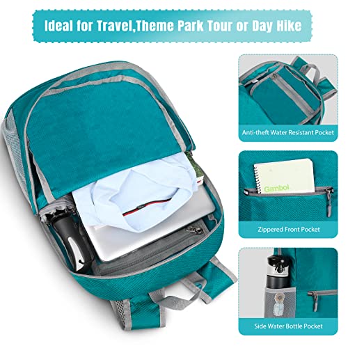 ZOMAKE Lightweight Packable Backpack, Foldable Small Travel Day Pack - color: Lake Green