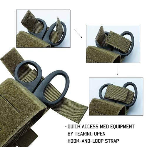 Upgrade Laser Cut 1000D Molle Torniquet Pouch, Tactical Medical Tourniquet Pouch Holster - color: Pouch Only-GREEN