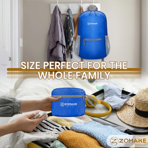 ZOMAKE Lightweight Packable Backpack, Foldable Small Travel Day Pack - color: Dark Blue