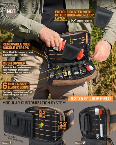 Tactical CCW Fanny Pack for EDC Gear - color: Coyote Brown