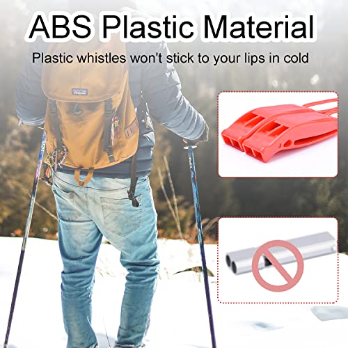 CooBigo 4Pcs Emergency Whistles, Loud Shrill Safety Whistle with Reflective Lanyard for Climbing Hiking Camping Boat Kayak - color: 4pcs Red Whistle