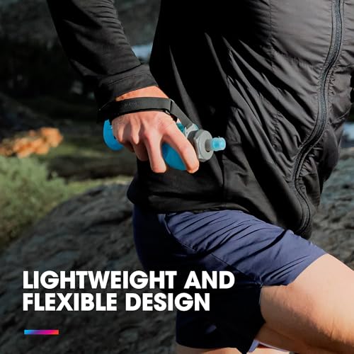 HydraPak SkyFlask Speed - Collapsible Handheld Running Water Bottle (350ml, 500ml, 500ml Insulated) - Adjustable Strap, Lightweight, Spill-Proof Cap - color: *NEW* Malibu Blue, style: 350ml