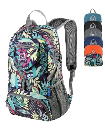 WATERFLY Small Lightweight Packable Backpack: 20l Ultra Light Foldable Travel Hiking Camping Daypack Day Pack for Man Woman | 20L,Recycled nylon material,Multi-compartment storage,Water-resistant,Everyday carry,Ultra Light Foldable Travel Day Pack - color