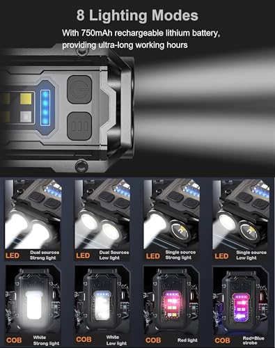 Pocket EDC Flashlight Rechargeable, 500 Lumens Keychain Flashlight