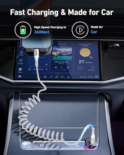 USB C to C Cable 6ft for Car, Coiled Braided USB Type C Cable-Silver 2Pack | 66W Fast Charging Cord USBC Cables Compatible with iPhone 17 16 15 Pro Max, iPad, Samsung Galaxy, Google Pixel Phone - color: Silver, size: 6FT - 2Pack, style: USB C to USB C