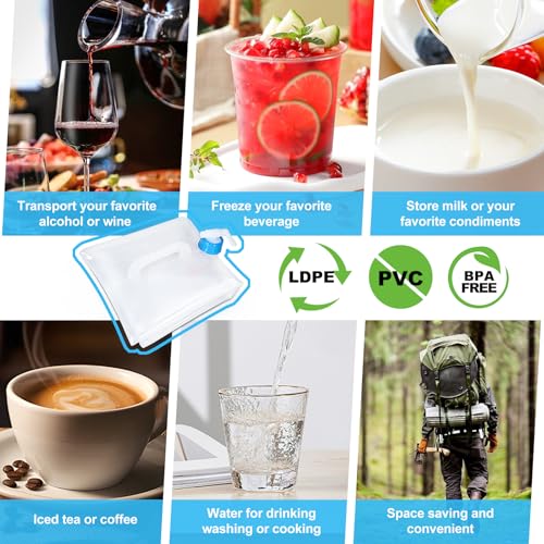 2 Pack Collapsible Water Container with Spigot, Foldable Cube Water Jugs Portable Water Storage for Outdoors Camping Hiking Disaster Preparedness & Survival Gear 1.4/2.6/4/5.3 Gallon - size: 4Gallon, style: Stylea