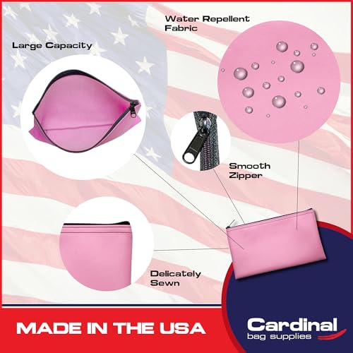 Multi-Purpose Zipper Bag, Pink, 11 x 6 Inch | Reusable, Travel Pouch, Lightweight, Makeup Organizer - color: Pink