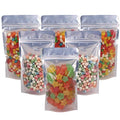 100 Pack 5.5 x 10 Inch Stand Up Pouch Bags Zipper Mylar Bags Clear Front with Aluminum Foil Back Reusable Food Storage Bag for Multipurpose with Gusset Bottom(5.5mil Thickness) | Clear Front with Aluminum Foil Back Reusable Food Storage Bag for Multipurpo