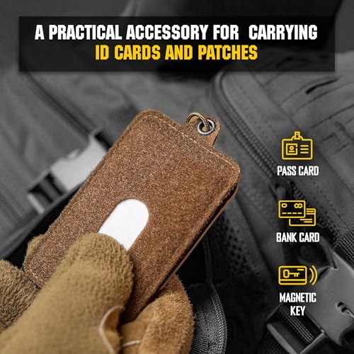 M-Tac Tactical Hanging ID Card and Patch Holder with Hook and Loop Surface and Draw Cord (Coyote) - color: Coyote, size: hook and loop surface